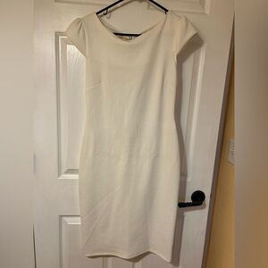 Elegant White Cap Sleeve Dress